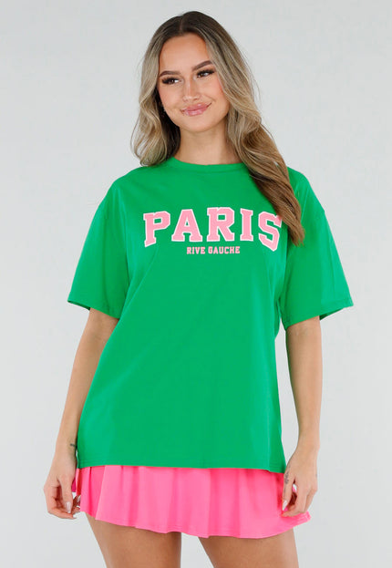 SALESELECTIE Fel Groen Paris T-Shirt