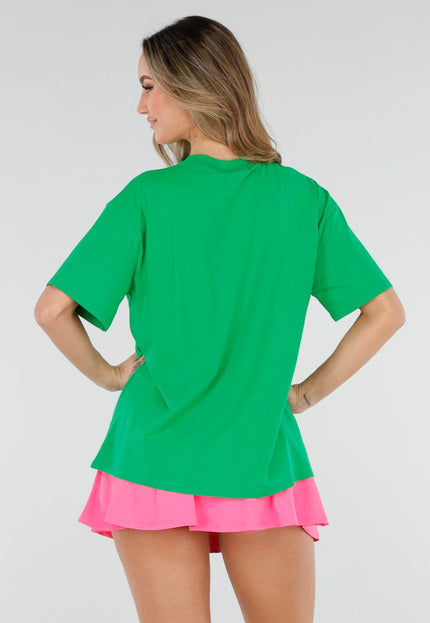 SALESELECTIE Fel Groen Paris T-Shirt