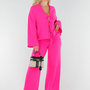 SALESELECTIE Felroze Set met Strik en Stretch