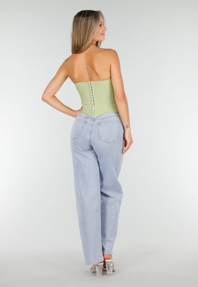 SALESELECTIE Groen Strapless Korset