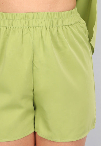 SALESELECTIE Groene Blouse met Tailleband en Short