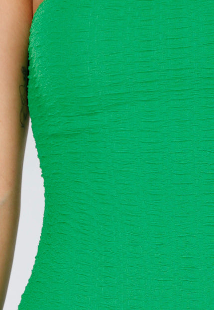 SALESELECTIE Groene Strapless Jurk met Split