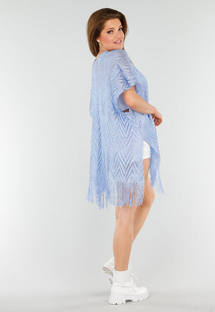 SALESELECTIE Lichtblauwe Cover-Up met Fringes