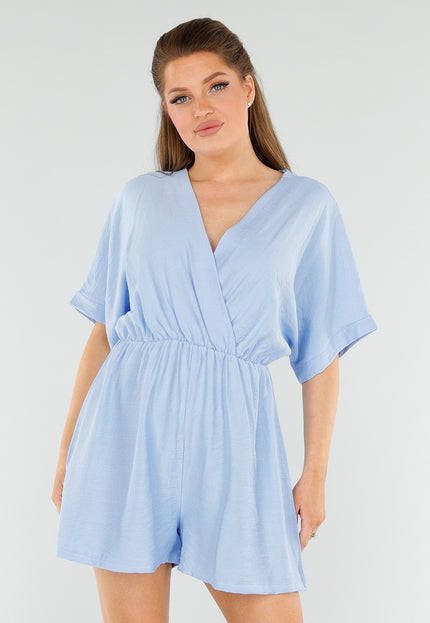 SALESELECTIE Lichtblauwe V-Hals Playsuit