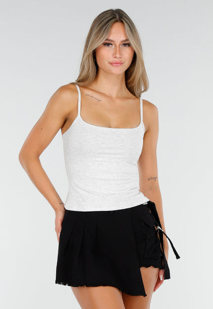SALESELECTIE Lichtgrijze Rib Camitop Stretch