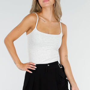 SALESELECTIE Lichtgrijze Rib Camitop Stretch