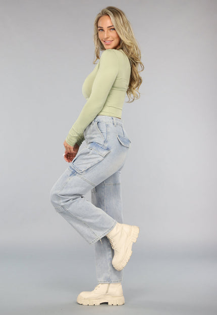 SALESELECTIE Lichtgroene Longsleeve Top met Duimgaten