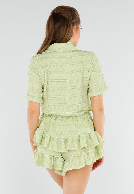 SALESELECTIE Lichtgroene Set met Rucheshort