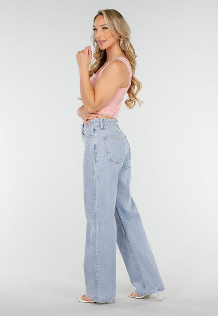 SALESELECTIE Lichtroze Mesh Stretch Top