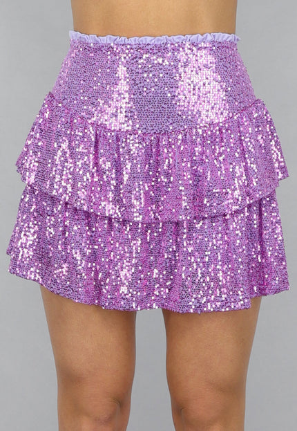 SALESELECTIE Lila Geplooide Glitter Skort
