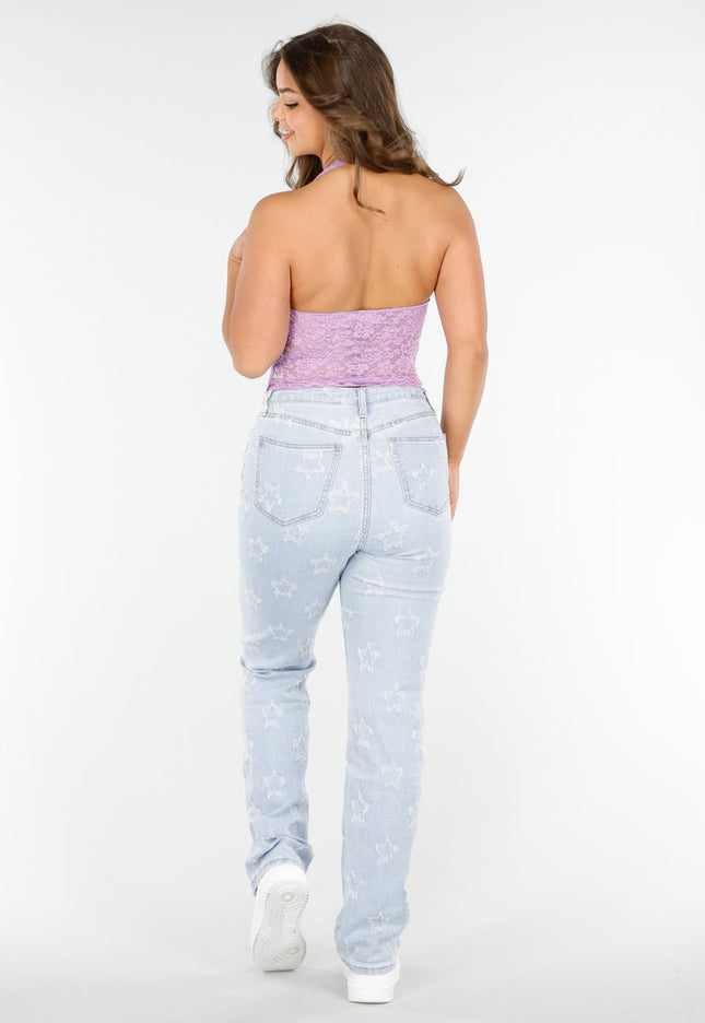 SALESELECTIE Lila Kanten Halter Crop Top met Diepe V-Hals