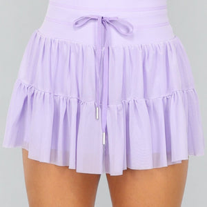 SALESELECTIE Lila Mesh Skort met Binnenbroekje