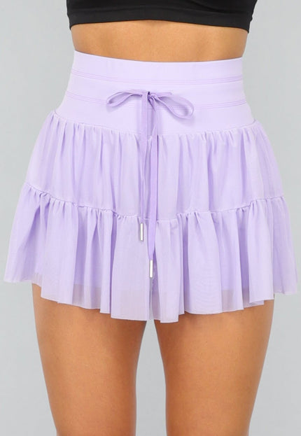 SALESELECTIE Lila Mesh Skort met Binnenbroekje