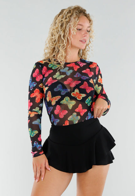 SALESELECTIE Mesh Vlinder Playsuit