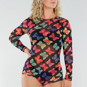 SALESELECTIE Mesh Vlinder Playsuit