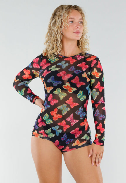 SALESELECTIE Mesh Vlinder Playsuit