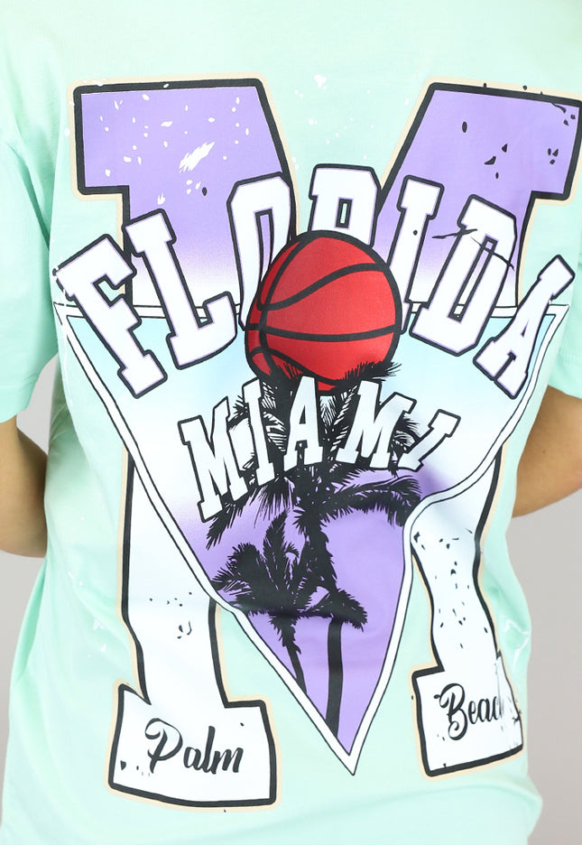 SALESELECTIE Mint Oversized Basketbal T-Shirt