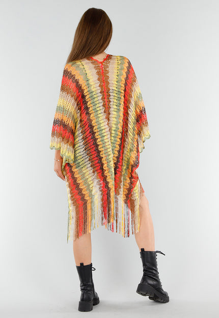 SALESELECTIE Multicolor Kimono met Franjes