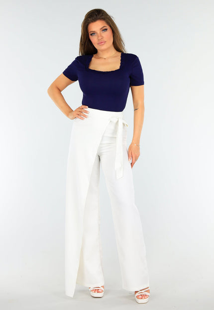 SALESELECTIE Navy T-shirt met Kanten Randje