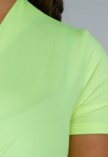 SALESELECTIE Neon Gele V-hals Bodysuit