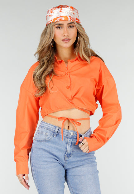SALESELECTIE Oranje Blouse met Strap Details