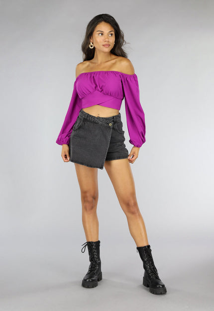 SALESELECTIE Paars Off Shoulder Topje