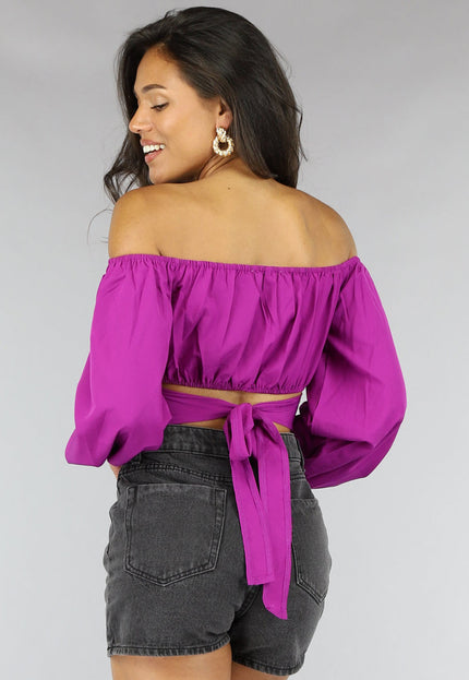 SALESELECTIE Paars Off Shoulder Topje