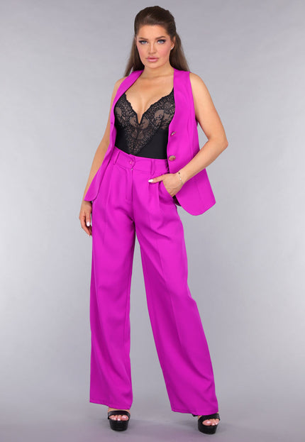 SALESELECTIE Pantalon en Gilet Suit in Fluoriserend Magenta