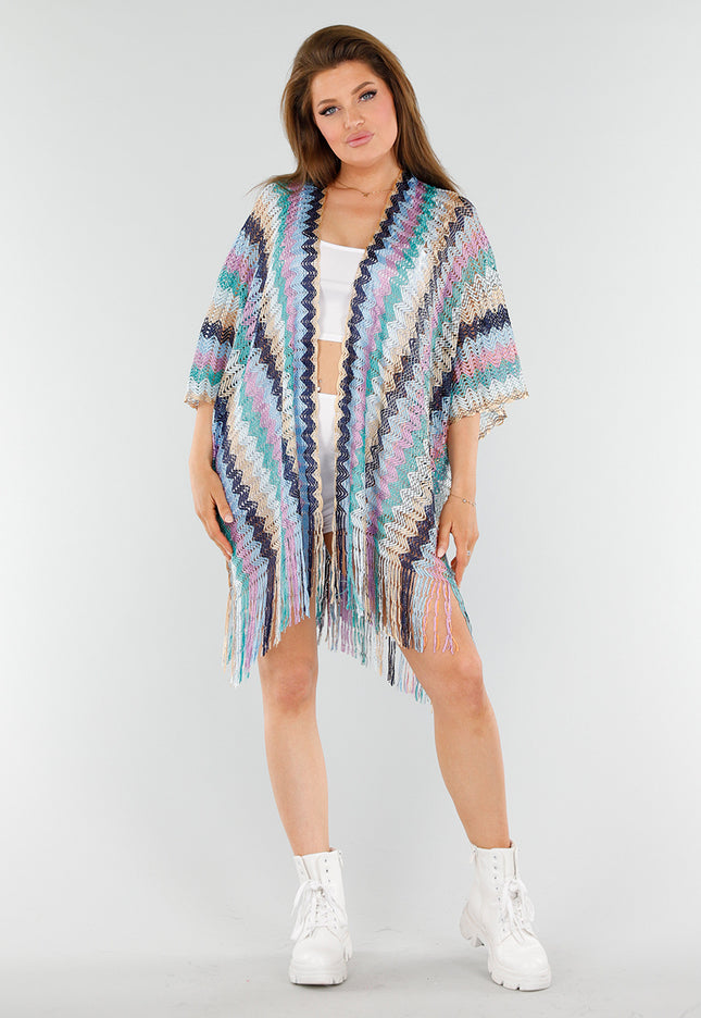 SALESELECTIE Pastel Zigzag Cover-Up
