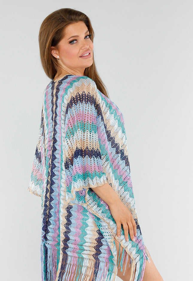 SALESELECTIE Pastel Zigzag Cover-Up