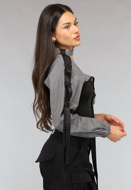 SALESELECTIE Reflecterende One Sleeve Top met Choker