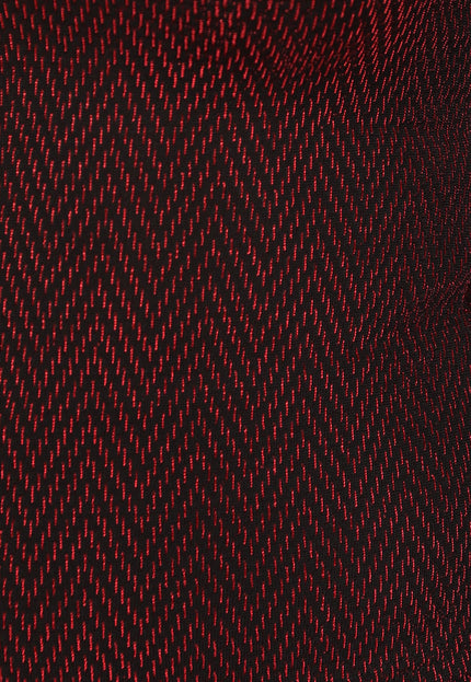 SALESELECTIE Rode Longsleeve Top met Zigzag Patroon