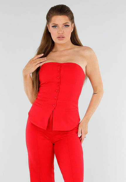 SALESELECTIE Rode Strapless Gilettop
