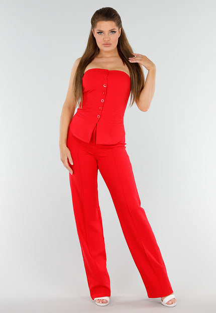 SALESELECTIE Rode Strapless Gilettop