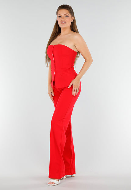 SALESELECTIE Rode Strapless Gilettop