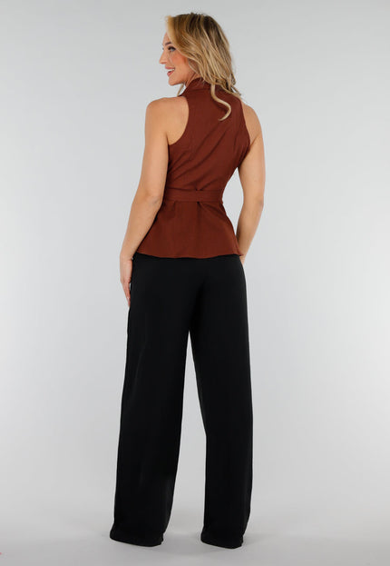 SALESELECTIE Roestbruine Overslag Gilet met Ceintuur