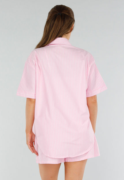 SALESELECTIE Roze Katoenen Set met Borduursel