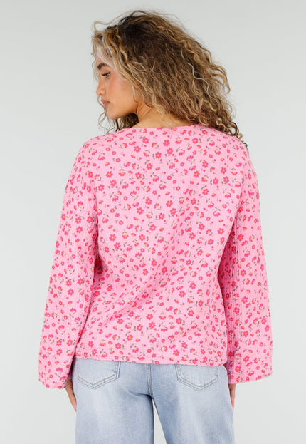 SALESELECTIE Roze Top met Bloemen en Strik