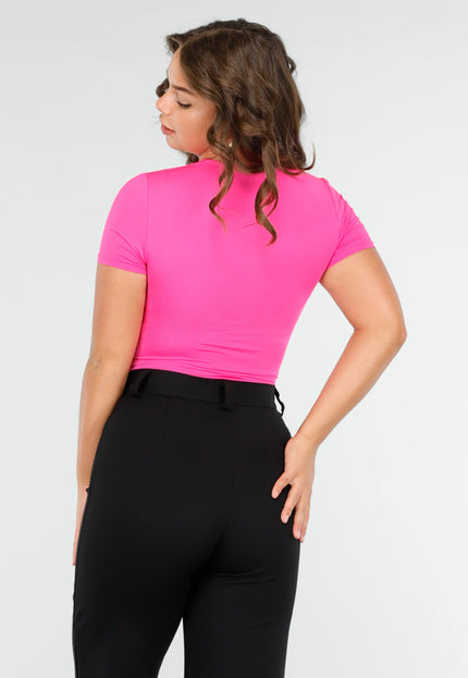 SALESELECTIE Shortsleeve Twist Bodysuit in Felroze
