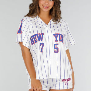 SALESELECTIE Stretchset Wit met Streep en Sportprint