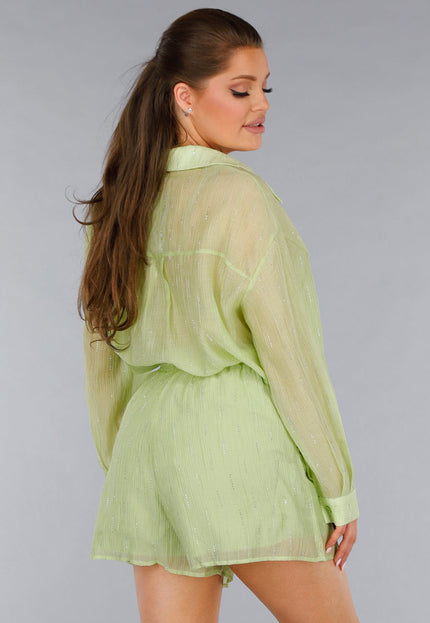 SALESELECTIE Tweedelige Groene Set met Blouse en Short