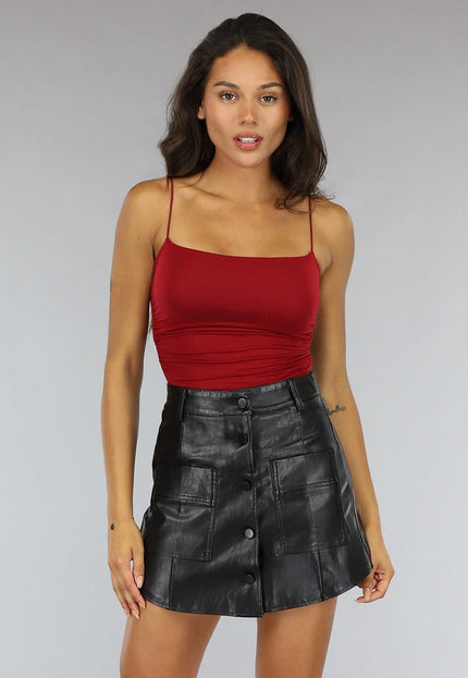 SALESELECTIE Wijnrood Basic Topje met Paddings