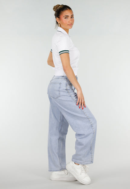 SALESELECTIE Witte Cropped Polo met Strepen