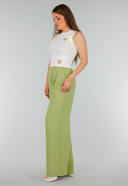 SALESELECTIE Witte Mouwloze Stretch Cropped Top
