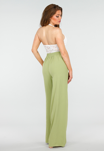 SALESELECTIE Witte Stretch Haltertop van Kant