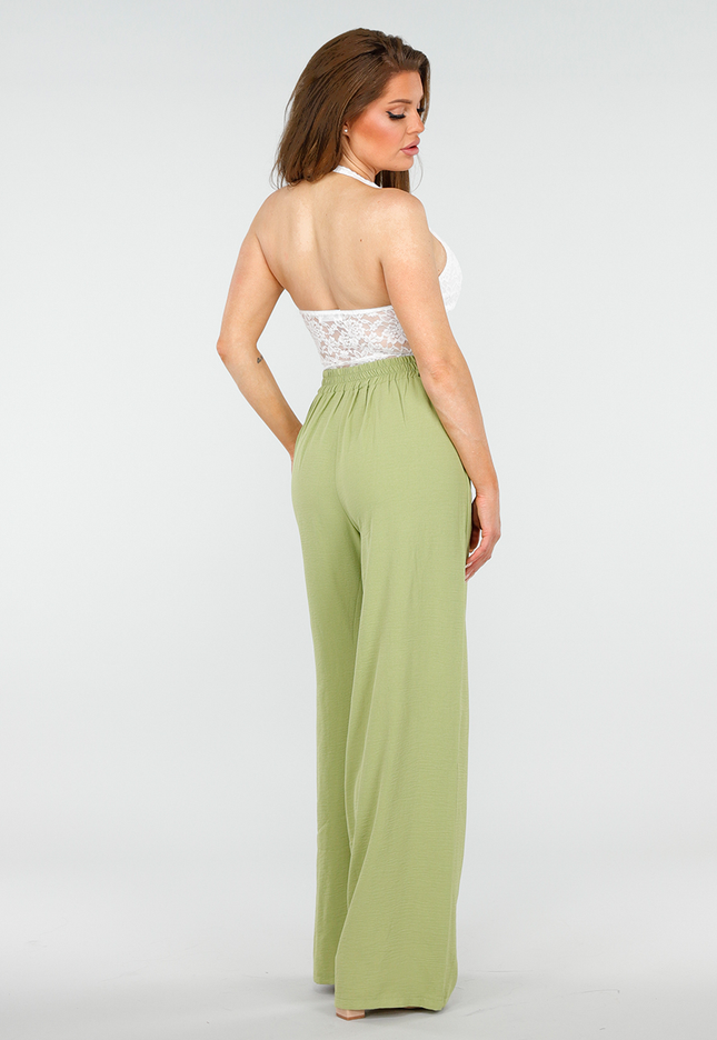 SALESELECTIE Witte Stretch Haltertop van Kant
