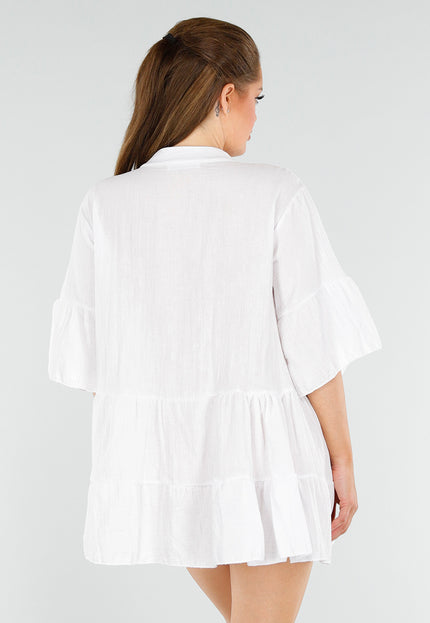 SALESELECTIE Witte Tuniekjurk met Ruches
