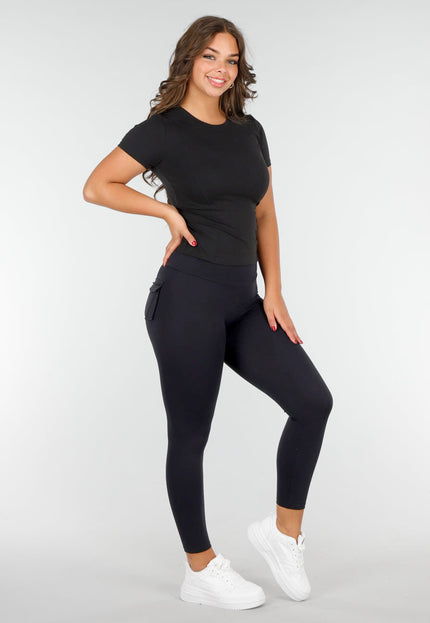 SALESELECTIE Zwart Korte Mouwen Sporttop
