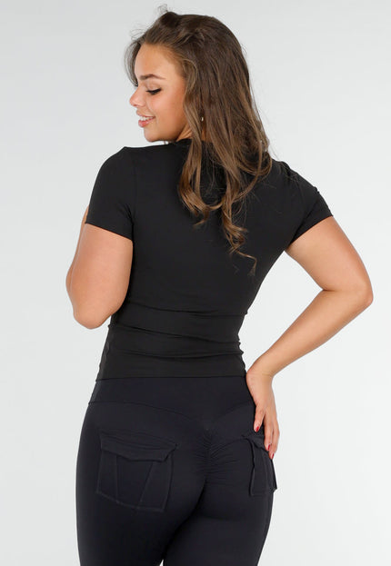 SALESELECTIE Zwart Korte Mouwen Sporttop