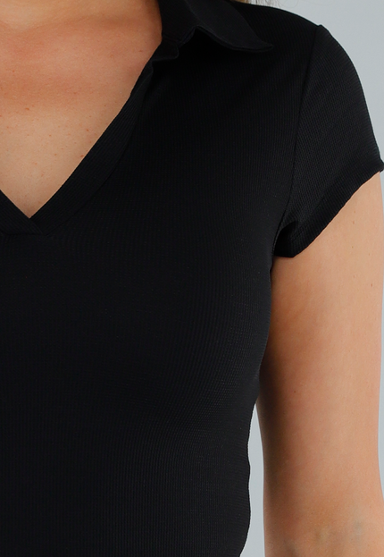 SALESELECTIE Zwarte Basic Stretch Polo